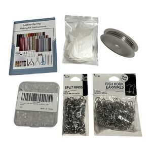 Leather Earring Making Supplies Crafts New & Used Templates Split Rings Earwires